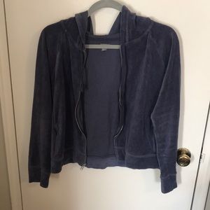 Aerie velvet cropped zip-up hoodie